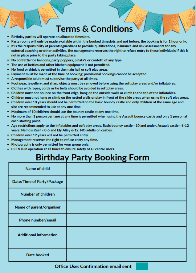 Birthday Party Packages 2of2