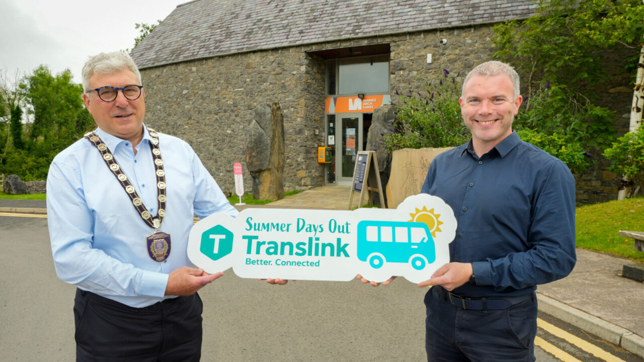 L R Cllr John McClaughry, Chair of Fermanagh and Omagh District Council, and Dermott McGirr, Translink Service Delivery Manager